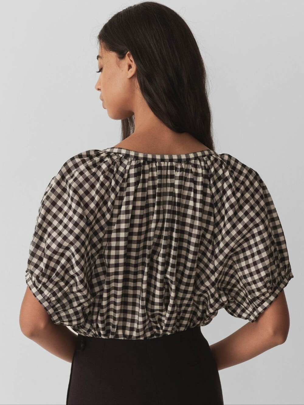 Doen June Top in Noir Greta Gingham size L NWT - Picture 4 of 11